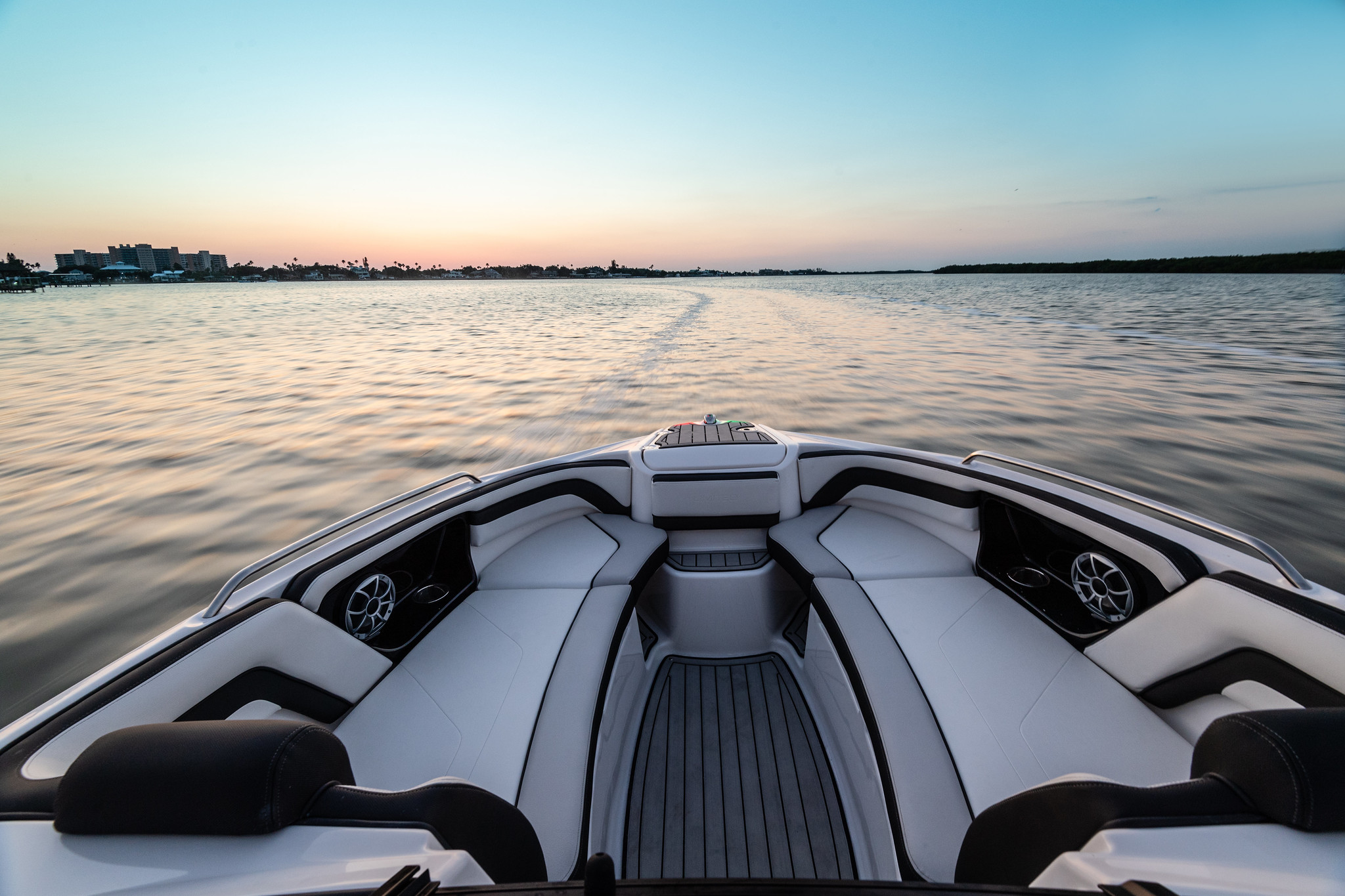 Lounge seat of a boat.