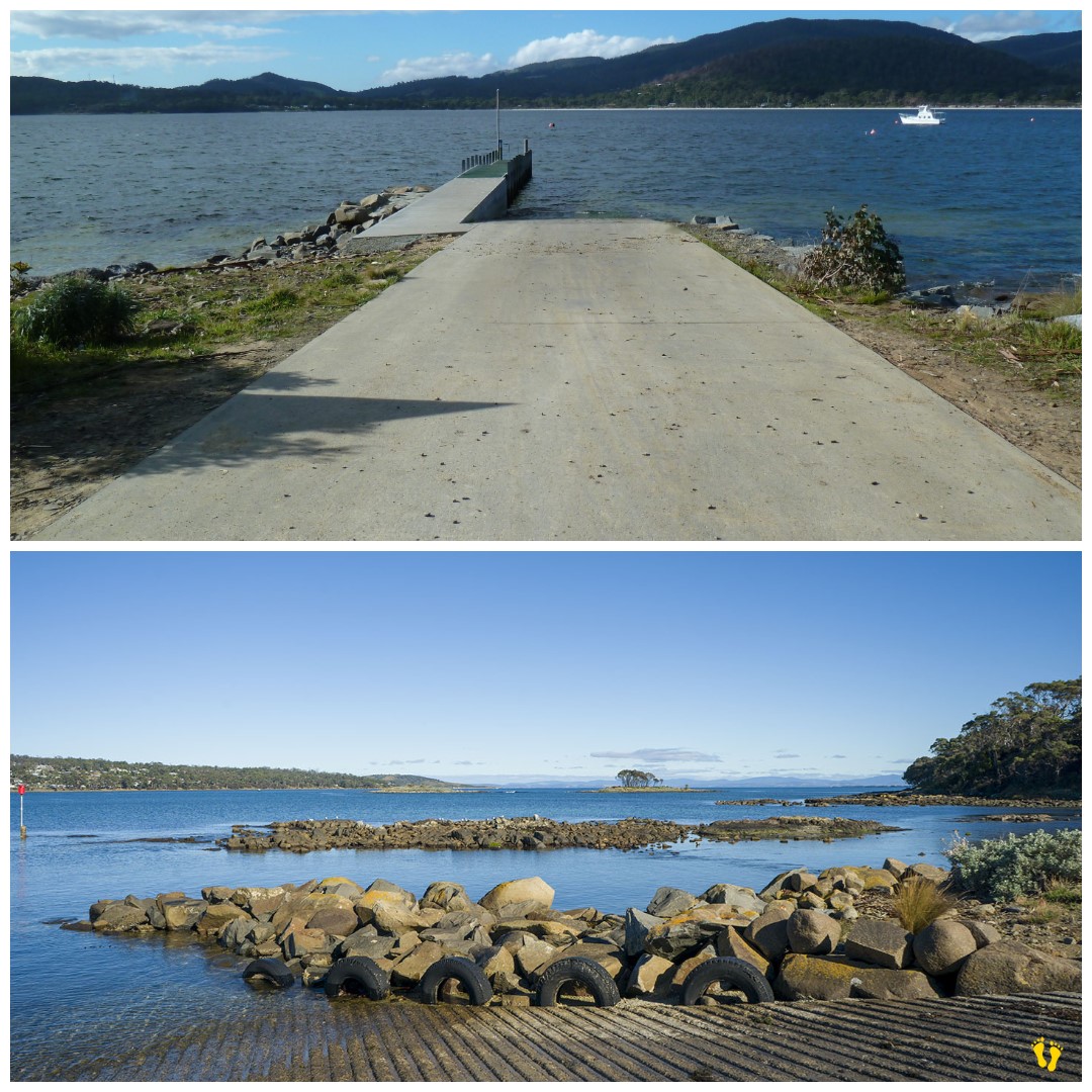 white beach boat ramp