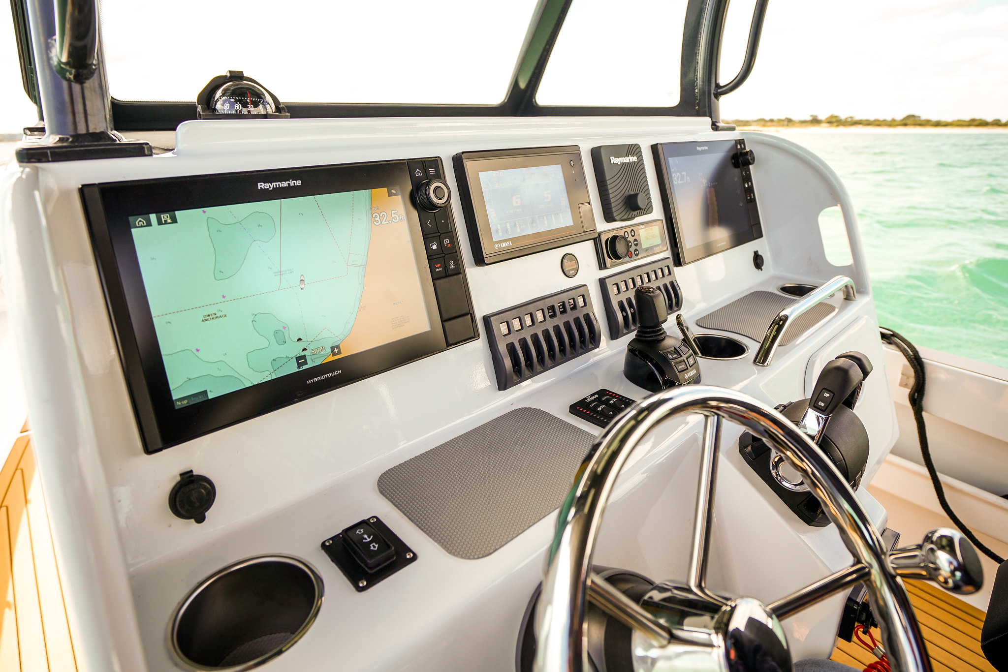 boat's console on deck.