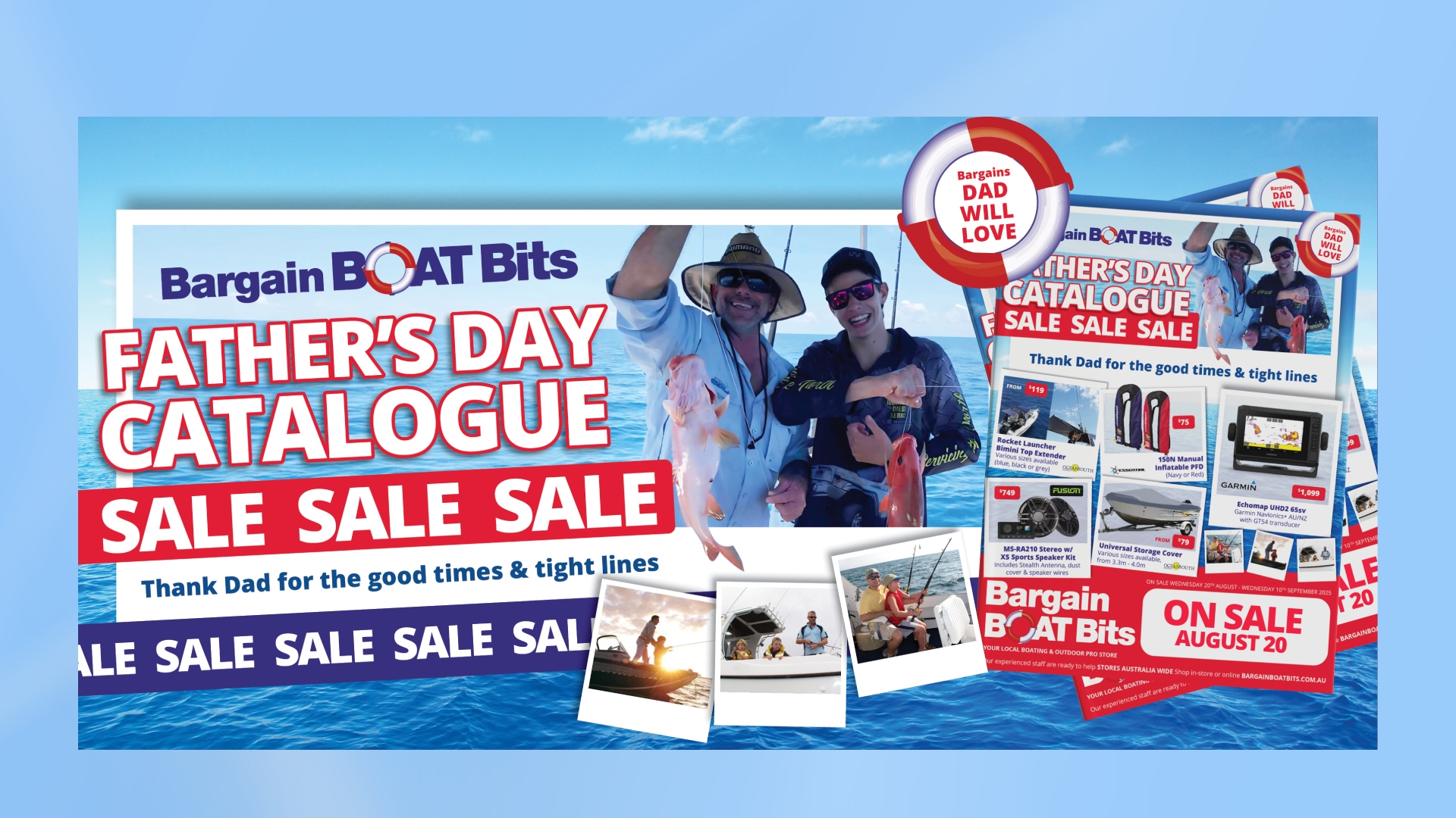 bargain boat bits father's day sale banner